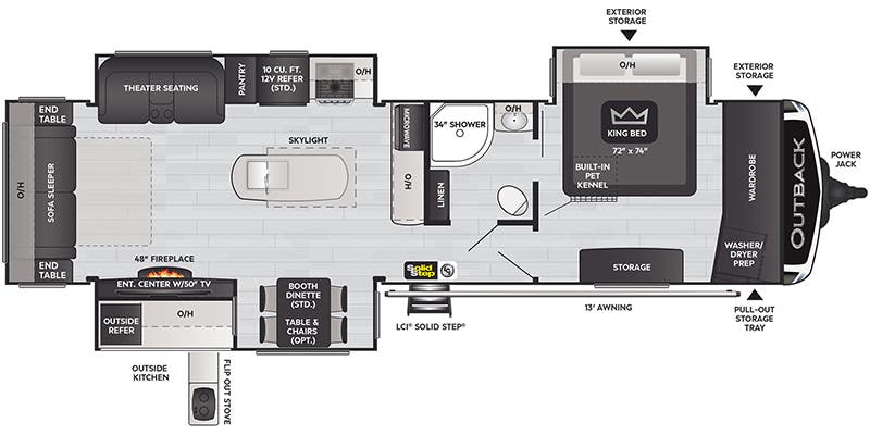 floorplan image of 2022 KEYSTONE RV OUTBACK PREMIUM 330 RL